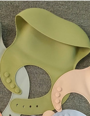 Soft Waterproof Silicone Baby Bib with Food Catcher – Adjustable Baby Feeding Bib