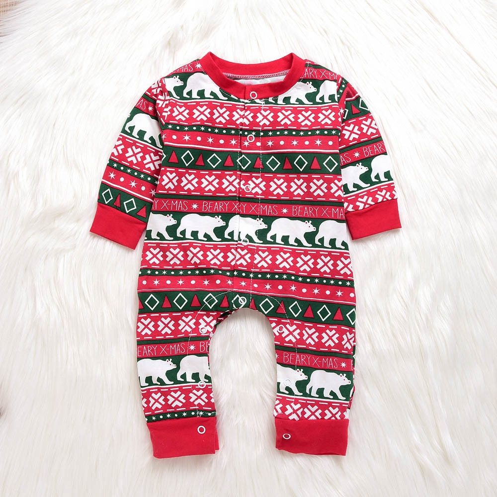 "Baby Christmas Plaid Romper – Santa Winter Outfit"