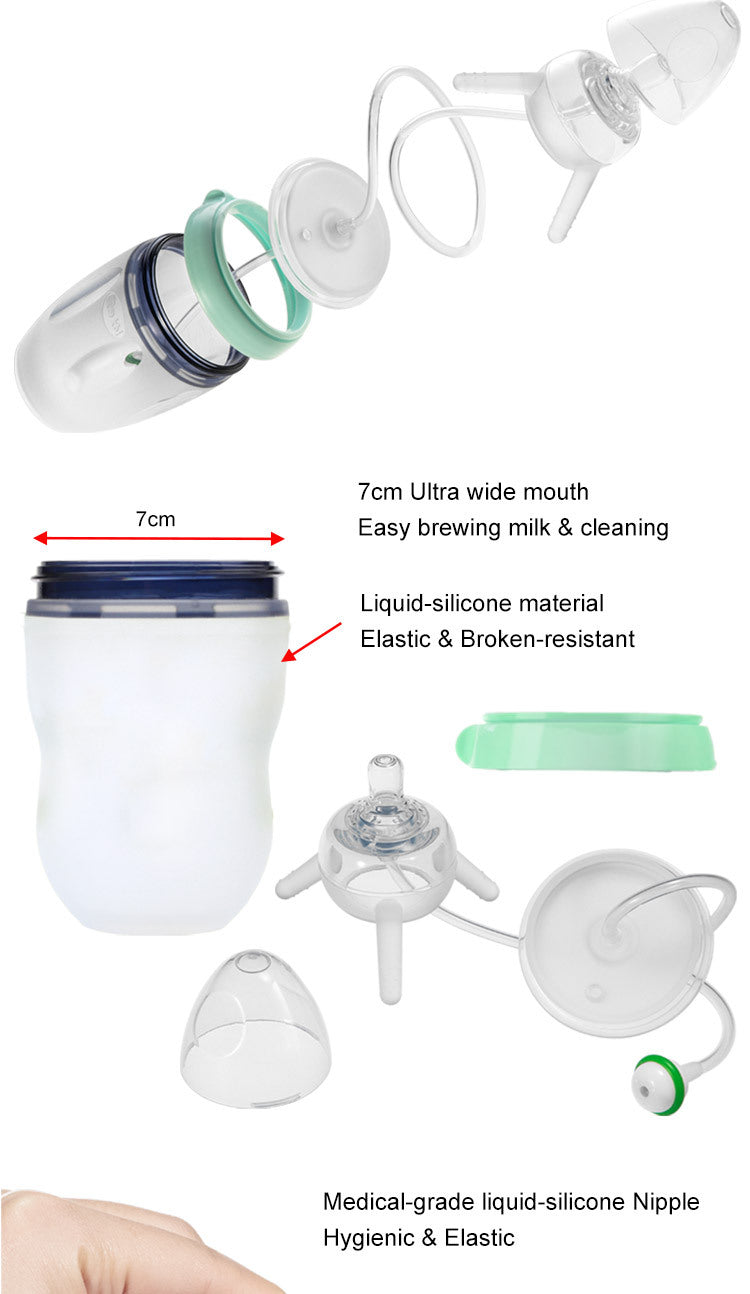 Baby Training Sippy Cup – Soft Silicone Spill-Proof Bottle