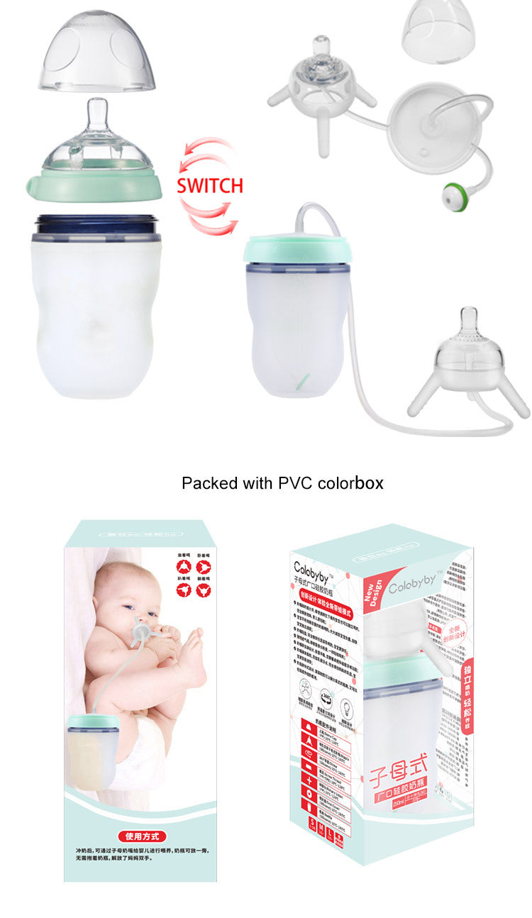 Baby Training Sippy Cup – Soft Silicone Spill-Proof Bottle