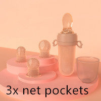 Baby Feeding Spoon with Silicone Bottle – Fruit & Rice Cereal Squeezer