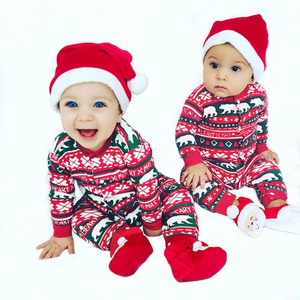 "Baby Christmas Plaid Romper – Santa Winter Outfit"