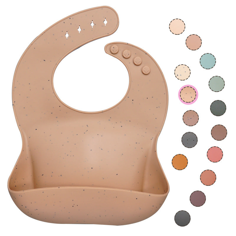 Soft Waterproof Silicone Baby Bib with Food Catcher – Adjustable Baby Feeding Bib