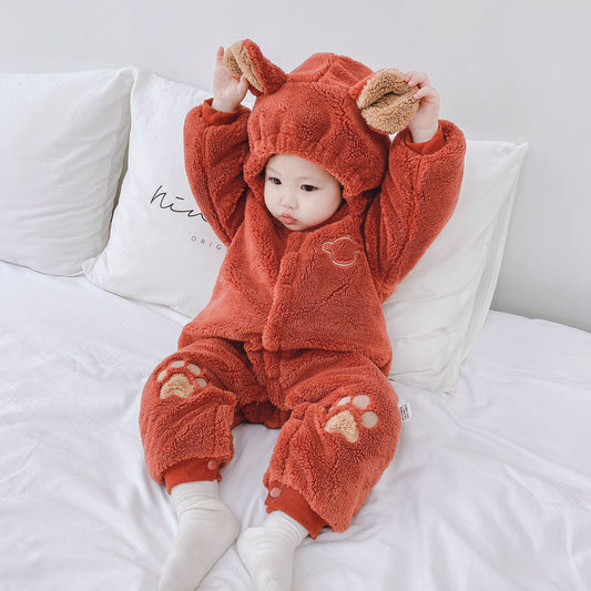 "Newborn Quilted Baby Romper – Winter Onesie"