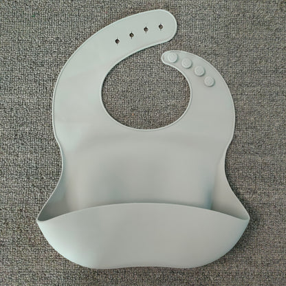 Soft Waterproof Silicone Baby Bib with Food Catcher – Adjustable Baby Feeding Bib