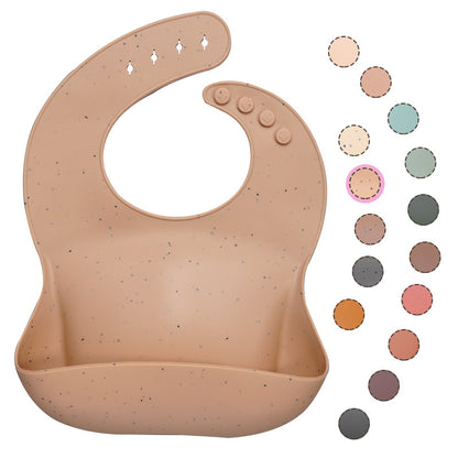 Soft Waterproof Silicone Baby Bib with Food Catcher – Adjustable Baby Feeding Bib