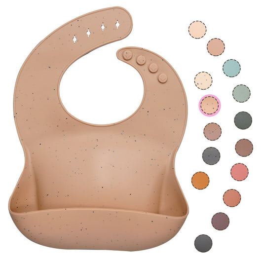 Soft Waterproof Silicone Baby Bib with Food Catcher – Adjustable Baby Feeding Bib