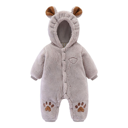 "Newborn Quilted Baby Romper – Winter Onesie"