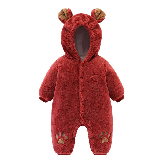 "Newborn Quilted Baby Romper – Winter Onesie"